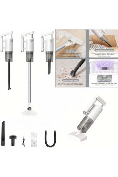 More Aspirator portabil fără fir de 117 cm, 4 în 1, pentru curățare umedă și ...
