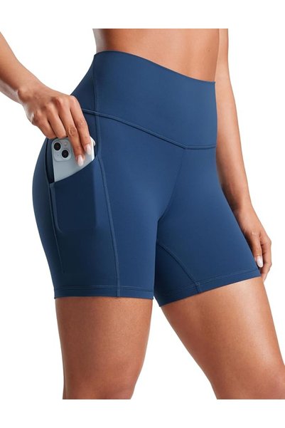 CRZ YOGA شورت نسائي من Butterluxe بجيوب بطول 5 بوصات - شورت رياضي عالي الخصر ...