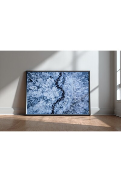 KEYFHOME A Freezing Cold Beauty Black Framed Mdf Table Poster Living Room Wal...