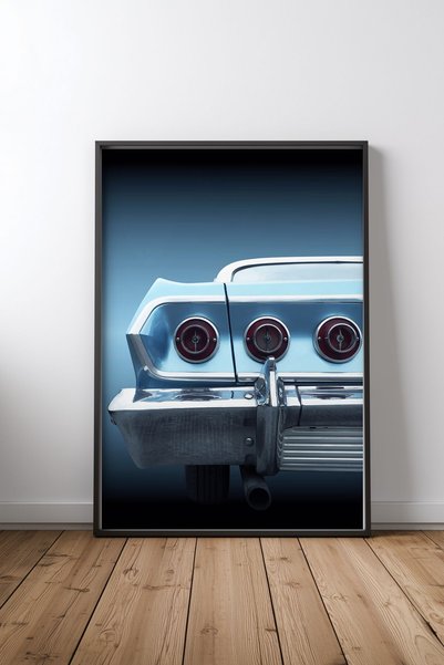 KEYFHOME 1963 Impala Μαύρο με πλαίσιο MDF Αφίσα ζωγραφικής για διακόσμηση τοί...