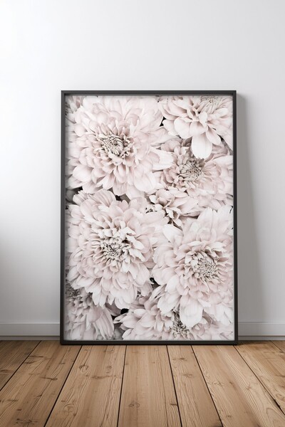 KEYFHOME Chrysanthemum No 09 Tablou MDF cu rama neagra Poster Decor de perete...