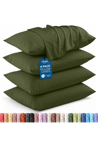 Utopia Bedding أغطية وسائد كينج ستاندرد - 4 قطع - إغلاق على شكل ظرف - مصنوعة ...