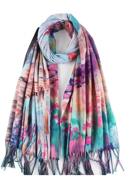 GENERAL Umjetnost Soft Cashmere Feel Scarf For Women Winter Warm Scarves Larg...
