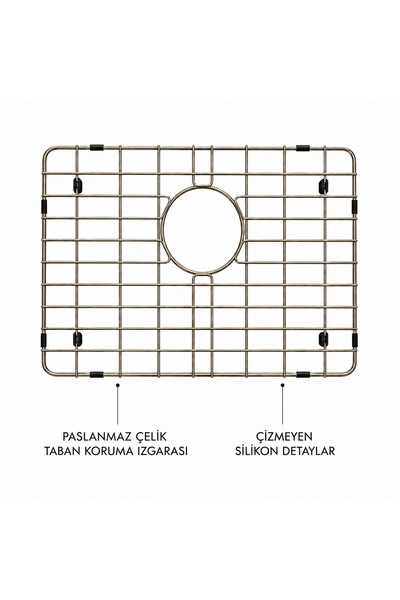 DUREVO 60x45 cm Eviye için Taban Koruyucu Tel Izgara- Çizilmeyi Önler - 52.5 ...