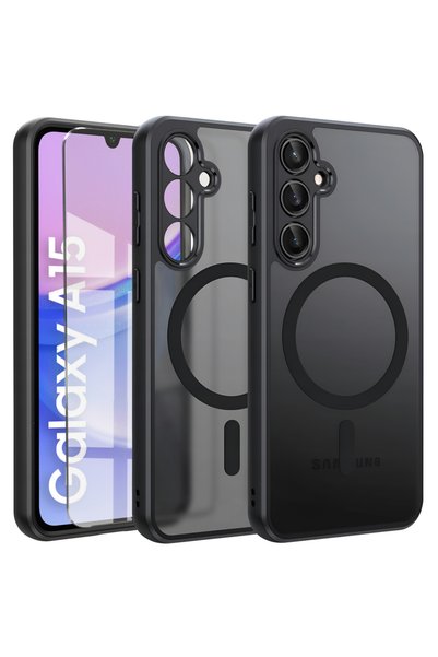 ERBORD Husă pentru Samsung Galaxy A15, compatibilă cu MagSafe, mată, neagră +...