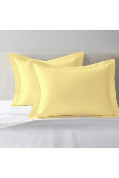 PIZUNA 100% Cotton Oxford Pillow Cases 50 x 75 cm Mellow Yellow, 400 Thread C...