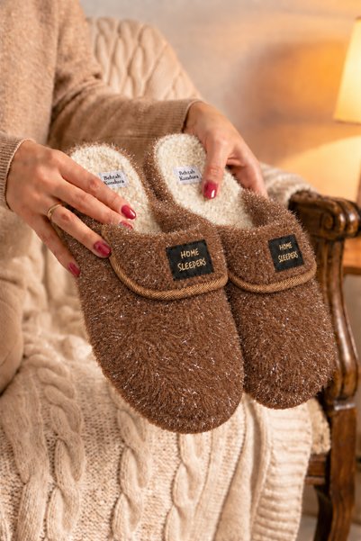 Behtah Kundura Glittery Women's Patterned Maternity Postpartum Non-Slip Light...