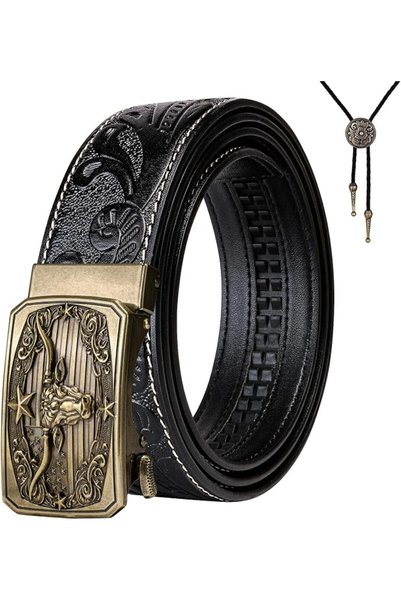 Dubulle Designer Ratchet Belt for Men Leather Fashion Adjustable Automatic Bu...