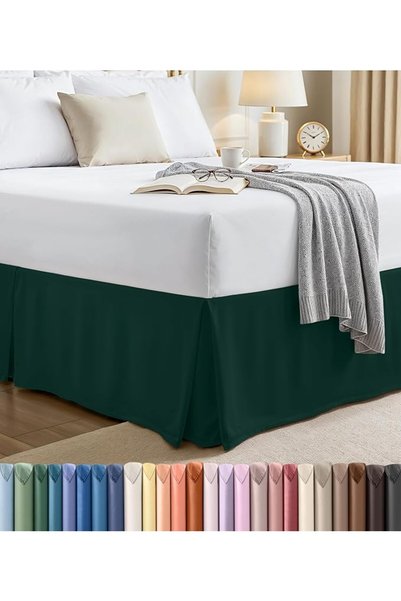 Utopia Bedding تنورة سرير كوين - كشكشة ناعمة رباعية الطيات - سهلة التركيب مع ...