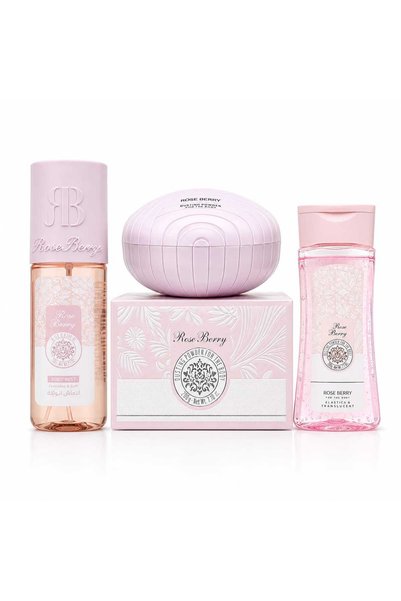 roseberry Rose Berry مجموعة العناية والتعطير للجسم – 3 قطع