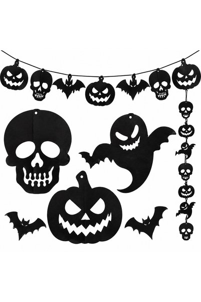 Generic Halloween Pumpkin Skull & Bat Hanging Garland, 2.5M