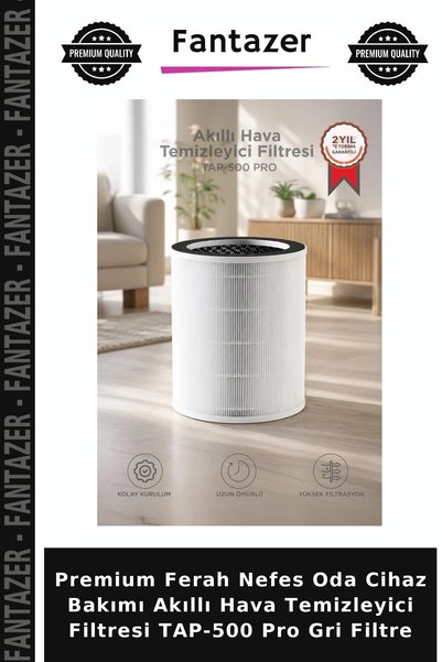 Fantazer Premium Ferah Nefes Oda Cihaz Bakımı Akıllı Hava Temizleyici Filtresi TAP-500 Pro Gri Filtre