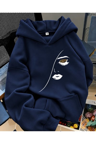 COHERENT Unisex Men/Women Colorful Face Custom Printed Cotton Oversized Hoode...