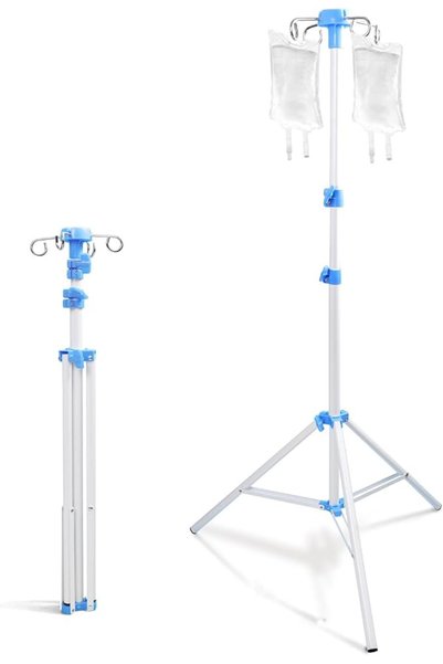 GENERAL Lefeke Portable IV Pole, Aluminum Alloy Adjustable IV Stand with 4 Ho...