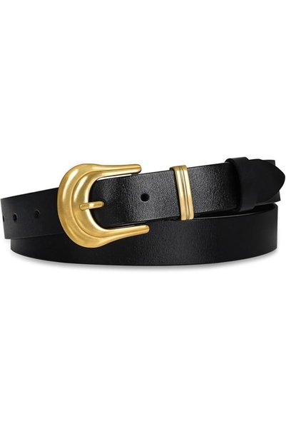 GENERAL Women's Leather Belt with Buckle - Ideal for Dresses, Jeans, and Coats