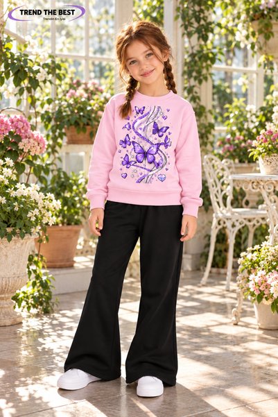 TREND THE BEST Trendin En İyisi Winter, Spring, and Autumn Girls' Black Spani...