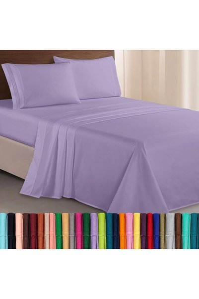 Elegant Comfort طقم سرير فاخر من الألياف الدقيقة بجودة فندقية ممتازة 1500، مط...