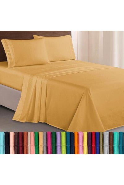 Elegant Comfort طقم سرير فاخر من الألياف الدقيقة بجودة فندقية ممتازة 1500، مط...