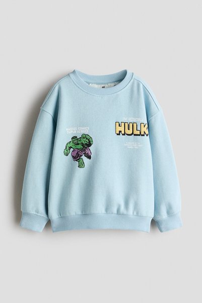 H&M Baskılı ve İçi Tüylü Sweatshirt