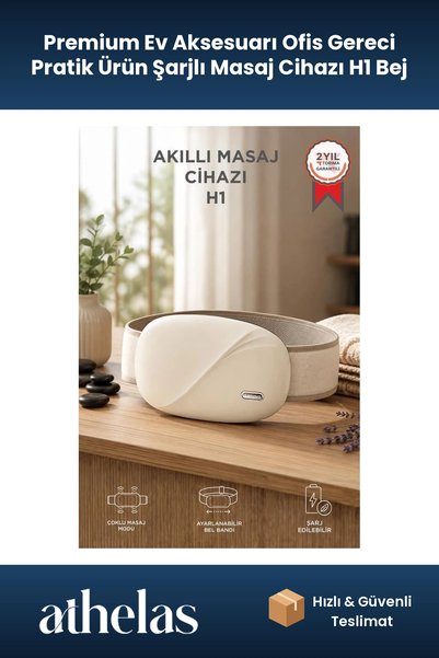 Athelas Premium Ev Aksesuarı Ofis Gereci Pratik Ürün Şarjlı Masaj Cihazı H1 Bej