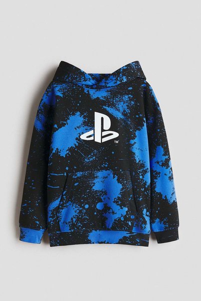 H&M Brushed-inside printed hoodie