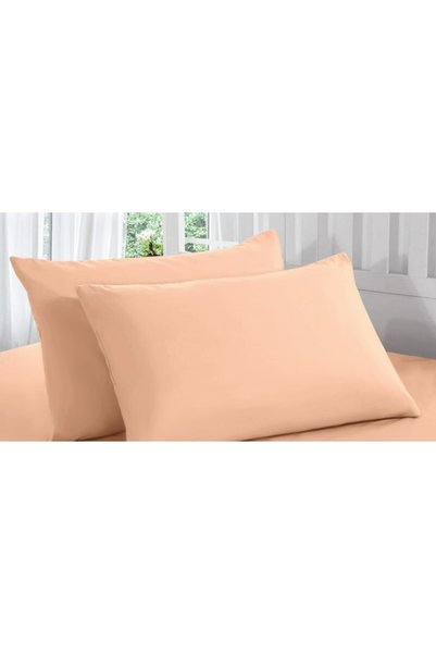 COM LIVING HOUSE Set of 2 pillowcases 50x70 cm ranforce cotton Peach