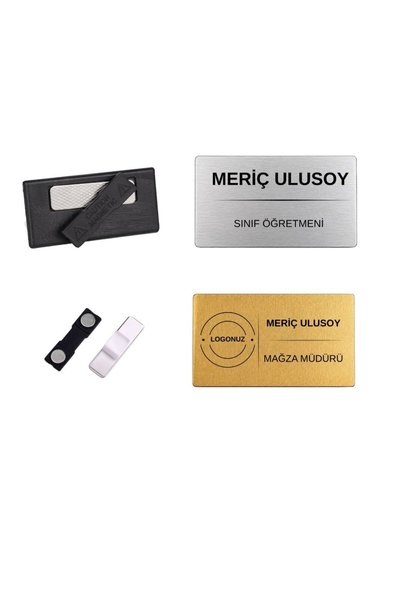 Hediye Vakti Kişiye Özel Metal Yaka Kartı 10'lu Set GÜMÜŞ