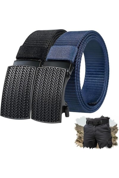 EXCEFORE Ratchet Belt for Men with Automatic Slide Buckle 2 Pack Micro Adjust...