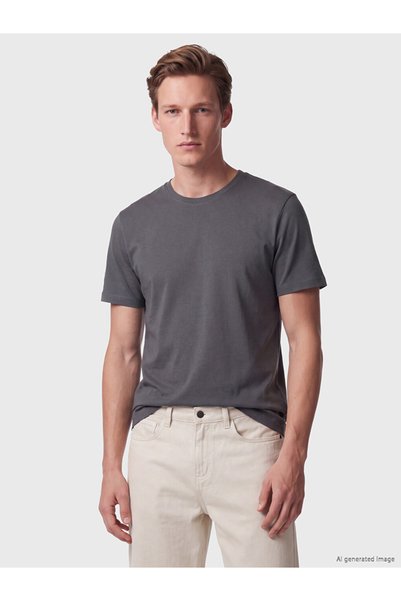 LC Waikiki Anthracite Regular Fit Thin Fabric T-Shirt /03