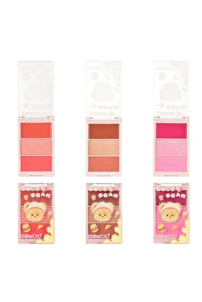 kevin coco Paleta Fard de Obraz KEVIN&COCO, 3 Culori, Blush, Iluminator si Contur, Model 2, 6,7 x 1,5 x 11 cm, 71,7 g