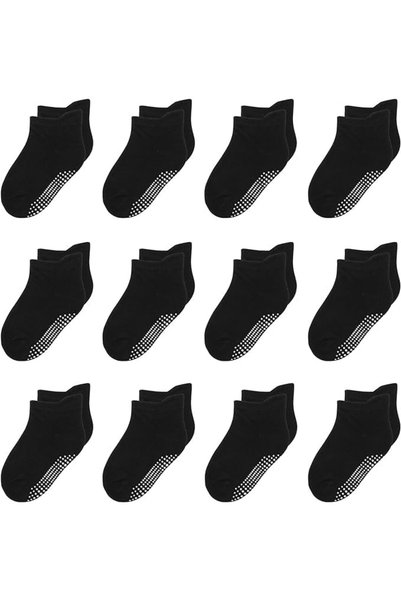 Generic 12 زوج من جوارب الأطفال غير القابلة للانزلاق مع قبضات مانعة للانزلاق ...