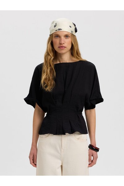 SELECTED Bluse Viskosemix Plissee