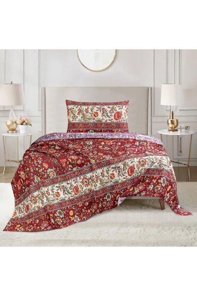 Generic طقم ملاءة سرير مسطحة وغطاء وسادة فاخر (قطعتان) مقاس فردي 167 × 243 سم...