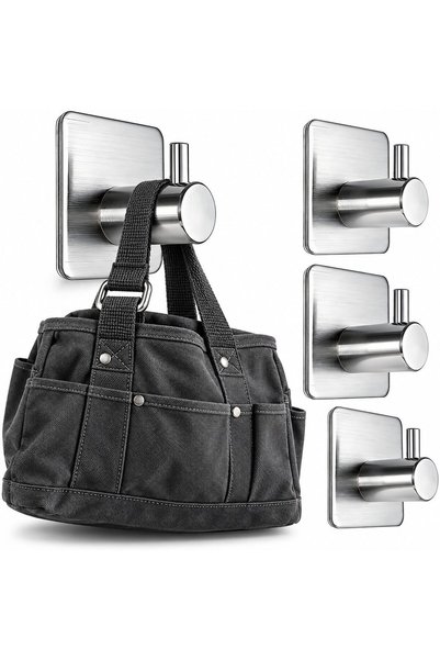 Generic Adhesive Towel Hooks 4pcs, Heavy Duty Wall Stainless Steel Hooks for ...