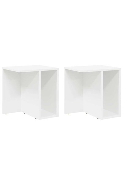vidaxl Masă laterală 2 buc. Alb 37 x 32 x 40 cm Lemn prelucrat