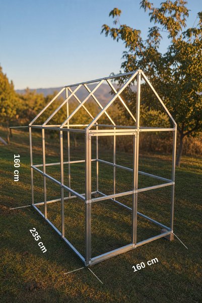 Bahçe kulesi 1.6 x 2.35 Modüler Galvaniz Çelik Profil Sera ve Kümes İskeleti ...