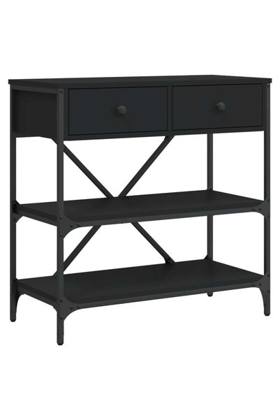 vidaxl Masă consolă, negru, 75x34,5x75 cm, lemn prelucrat
