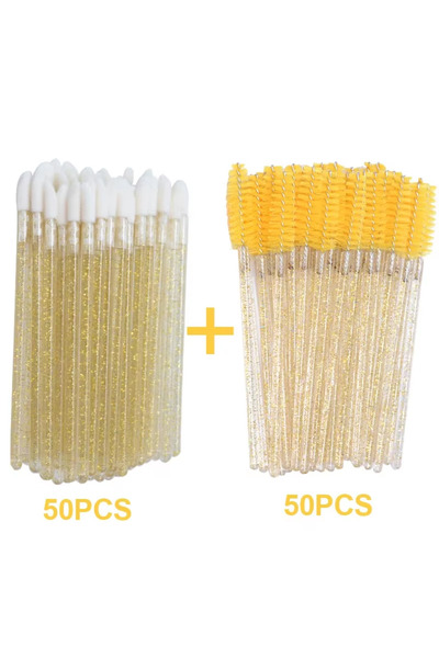 Choice C642-yellow 100pcs Wholesale Mascara Spoolies Disposable Eyelash & Eye...
