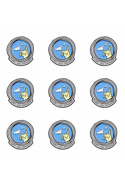 Choice 9pcs 9pcs RABBIT HOLE ENTHUSIAST Enamel Pin Cartoon Brooch For Coat An...