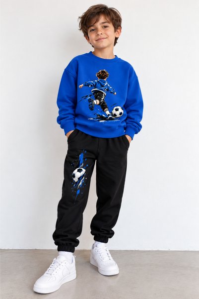 MiniHouse Sweatshirt Çocuk Alt Üst Takım 3 İplik Pamuk FUTBOL