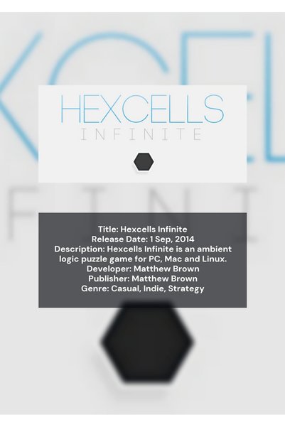 OEM Αφίσα Ινφογραφικό Hexcells Infinite, Joc Logic Minimalist, Χαρτόνι Premiu...