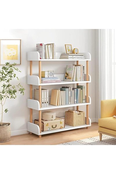 TIKHOME 5-Tier Wooden Open Bookcase, Modern Freestanding Bookshelf Organizer ...