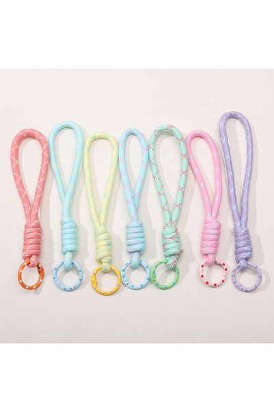Choice Mix 7pcs 1/7pcs Mixed Color Braided Keychain Lanyard Wrist Strap with ...