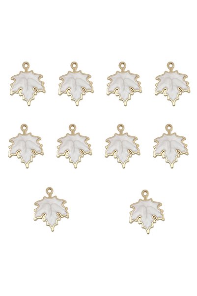 Choice 14249-10pcs 10Pcs Autumn Maple Leaf Charms Alloy Enamel Thanksgiving M...