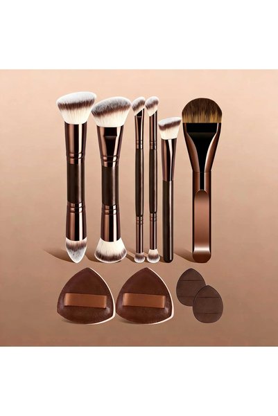 Choice 10pcs Professional Aluminum Makeup Brush Set, Includes Soft High-Quali...