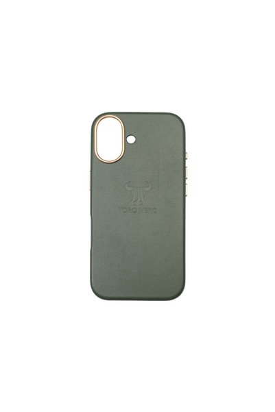 TORO NERO Husă de telefon din piele verde militară pentru iPhone 17