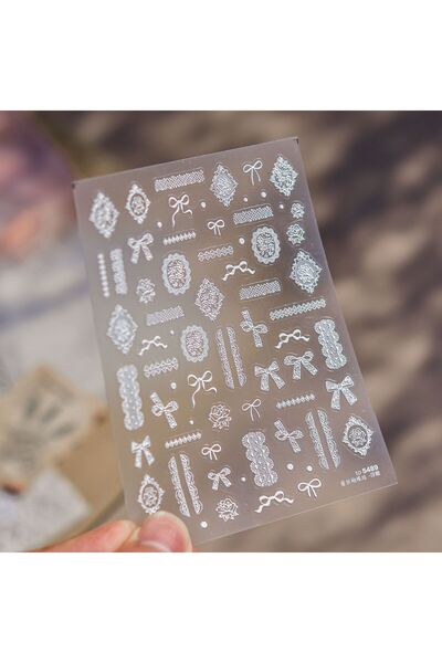 Choice 1Pcs Ballet-themed Nail Stickers Lace Bow and Sweet Strawberry Bow Pat...