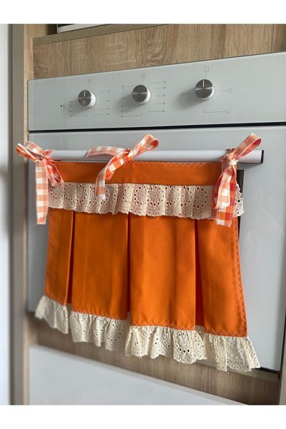 Parla Life Orange Color Scalloped Ruffle Oven Cover