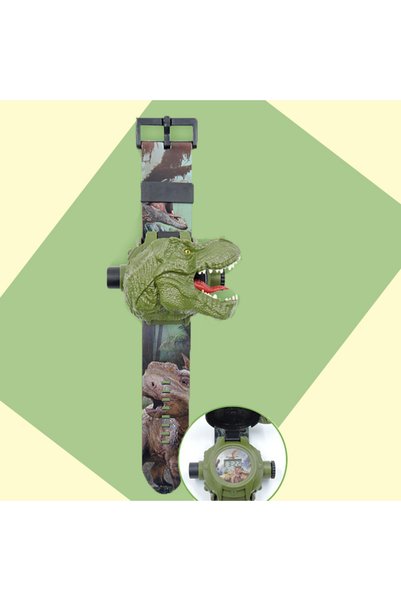 Choice G Tyrannosaurus Rex Jurassic Dinosaur Projection Flip Watch with 24 Pa...