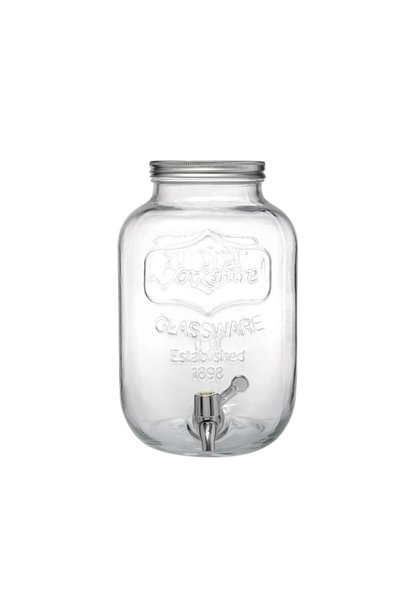 Serex Dispenser pentru băuturi, din sticlă, cu robinet si capac metalic, Frui...